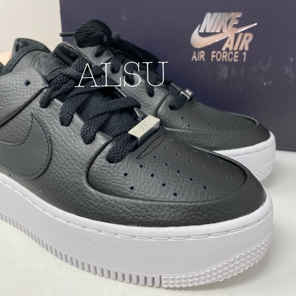 Nike Air Force 1 Sage Low Black Leather W AUTHENT - Picture 6 of 8